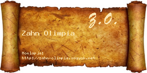 Zahn Olimpia névjegykártya